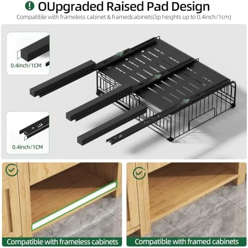 NETEL 1 Pack Expandable Pull Out Cabinet Organizer, 16.5" Deep - Image 4