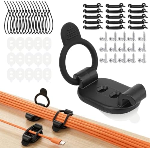 15 Pack Adjustable Elastic Adhesive Cable Clips, Cable Management Holder by Unknown