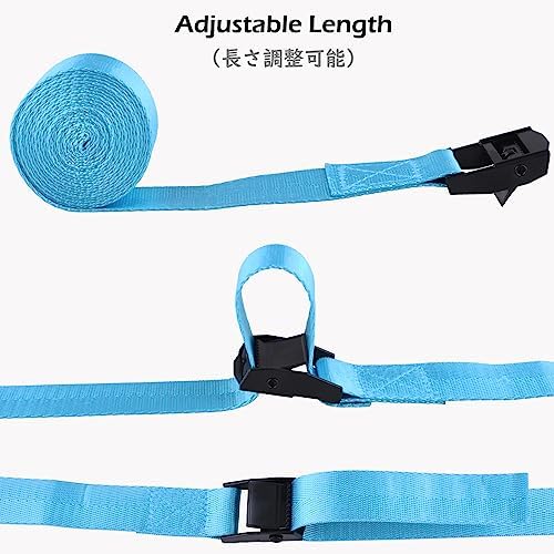 TRIWONDER Tie Down Straps Lashing Straps with Cam Buckle Nylon Webbing Heavy Duty Adjustable for Battery Kayak Motorcycle Cargo Packing - Image 4