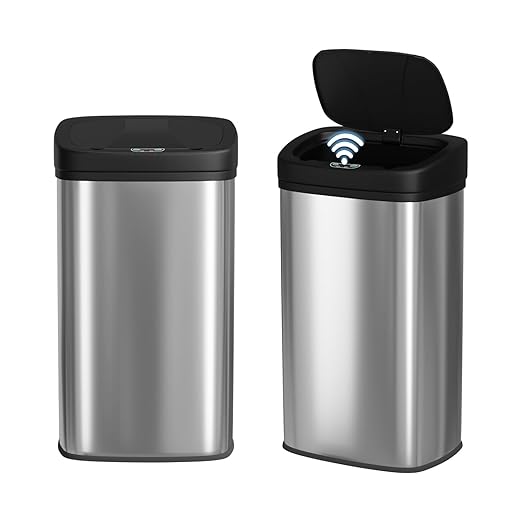 BestOffice 22 Gallons Automatic Sensor Large Kitchen Trash Can with Stainless Steel, Touchless Garbage Bin with Lid for Kitchen, Home, Office Waste Bin 82L