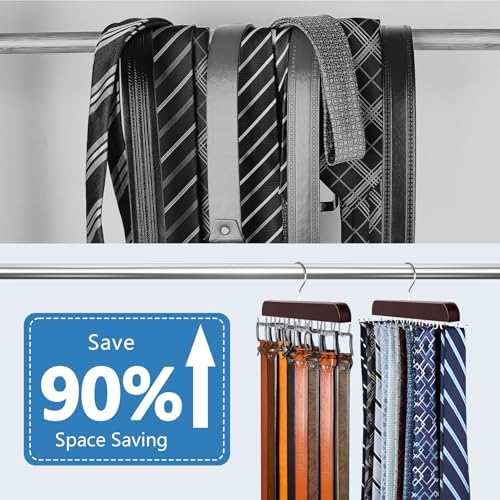2 in 1 Tie and Belt Organizer, Premium Tie Hanger for Closet Accessories - Image 2