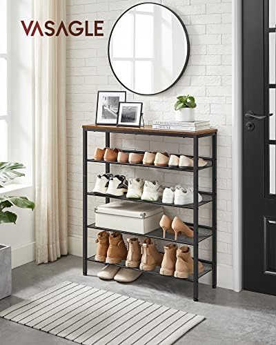 VASAGLE 5-Tier Shoe Rack, Adjustable, Freestanding - Image 2