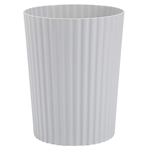 JiatuA Small Trash Can Plastic Wastebasket Round Garbage Container Bin for Bathroom, Kitchen, Bedroom, Home Office, College Dorm, Grey