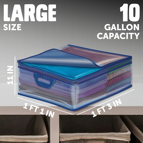 Ziploc Flexible Totes, Large Size, 10 Gallon, 2 Count Organizing Tote with Zipper and Built‑In Handles, Flexible & Stackable Clothing and Home Storage Bag - Image 2
