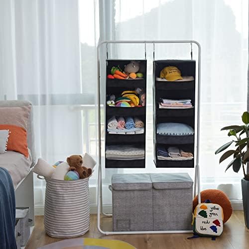 GRANNY SAYS 4-Shelf Hanging Closet Organizer, Foldable Storage, Black - Image 4