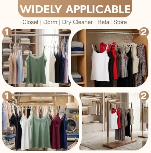 Space Saving Hangers for Closet, 20 Pack Stackable Metal Hangers, Vertical Closet Organizer for Small Dorm, Apartment, Multi-Layer Lingerie Hanger for Tank Tops, Bras and Outfits - Image 5