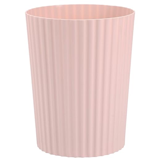 JiatuA Small Trash Can Plastic Wastebasket Round Garbage Container Bin for Bathroom, Kitchen, Bedroom, Home Office, College Dorm, Pink