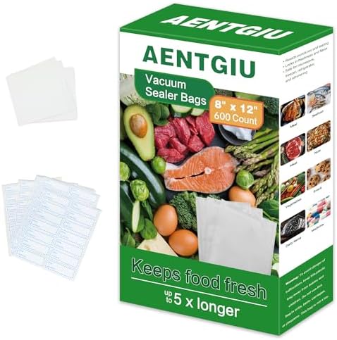 Vacuum Storage Bags, Vacuum Seal Bags for Food, 8x11 Inch Quart Bags 600pcs by AENTGIUEnjoyHomeKitchen