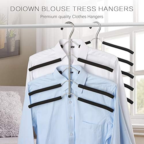 DOIOWN Blouse & Shirt Hangers - Non Slip Space Saving Stainless Steel Closet Organizer (2 Pack) - Image 3