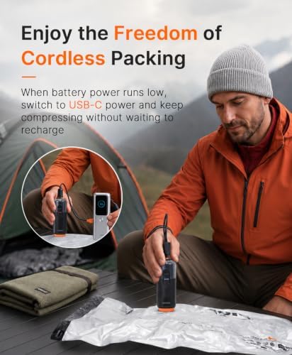 Vacbird 10 Pack Vacuum Bags for Travel with USB & Battery 2-in-1 Rechargeable Cordless Pump, Vacuum Seal Compression Packing Bags for Luggage and Suitcase, Space Saver for Travel Clothing Storage - Image 5