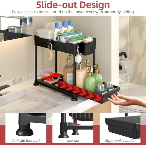 Sevenblue 4-Pack 2-Tier Under Sink Organizer with Pull Out Drawers - Image 5