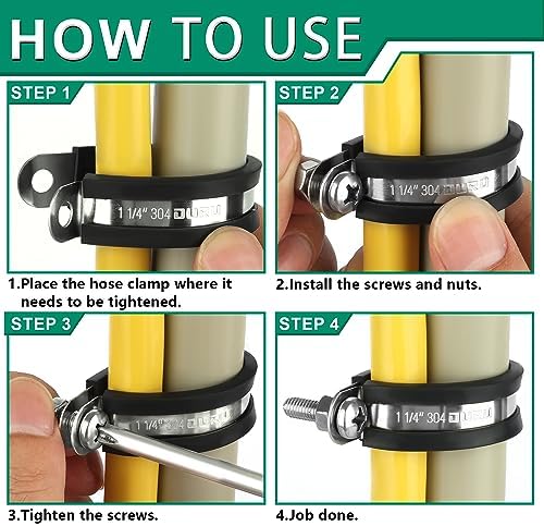OURU 68PCS Cable Clamps Assortment Kit,Rubber Coated, 1/4"-1" 7 Sizes - Image 6