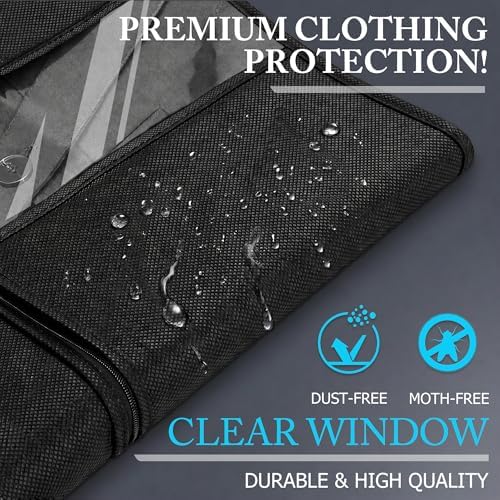 Hleelomi 1 Pack 54-in Garment Bag for Hanging Clothes Suit Bag Black - Image 5