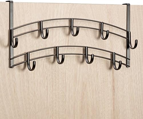 LYNK Professional® Home™ Over the Door Hooks - 9 Hook – Over the Door Coat Rack - Over the Door Hanger - Hanging Towels or Clothes - Bathroom, Bedroom, Laundry Room - Lifetime Ltd. Warranty, Bronze - Image 2