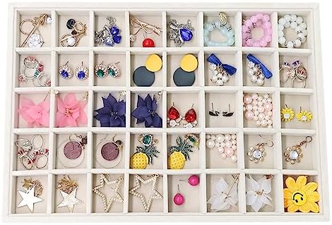 Stratalife 40 Grid Velvet Jewelry Organizer Tray, 13.8" x 9.4" x 1.2" by Stratalife