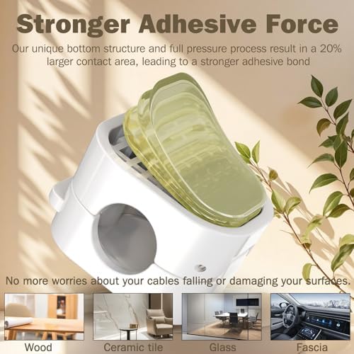 Cord Organizer 6 Pack Magnetic Cable Clips Smooth Adjustable 1s Lock Cable Management Clips Adhesive Wire Holder Keeper Organizer for Car Home Office Desk Accessory - Image 3