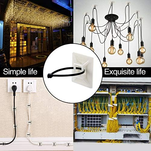XHF 200 PCS 1/2" White Self Adhesive Cable Zip Tie Mounts Wire Cable Clips Holders Management Anchors Organizer Holders Squares(HS-100) - Image 4