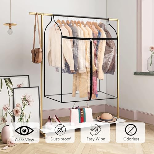 Hanging Garment Bag for Closet Winter Clothes Storage with Clear Window Coat Rack Cover Large Clothing Bags with Zipper Dust Proof Dress Protector (Big) - Image 3