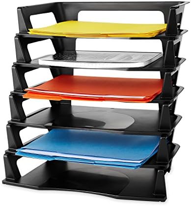 Rubbermaid Regeneration Letter Tray, Six Tier, Plastic, Black (86028) - Image 2