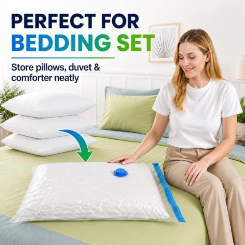 FUNFERY 20 Pack Vacuum Seal Bags for Clothing Travel,Vacuum Storage Bags with Pump,Compressing Packing Bag for Clothes,Blankets,Comforters,Home Storage,Space Saving Bag for Moving Supplies-Combo Set - Image 5