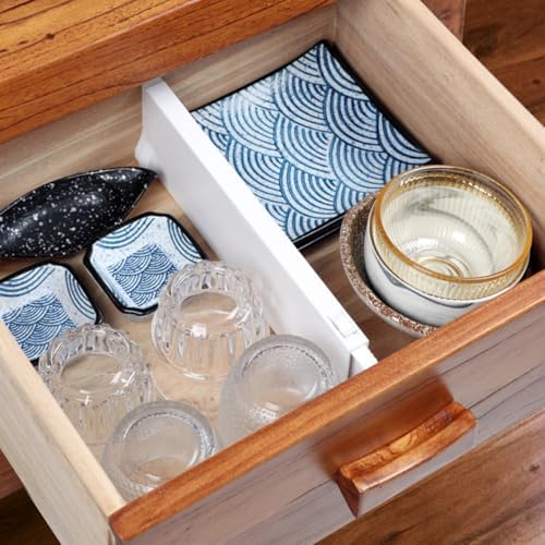 2pcs Adjustable Drawer Dividers Organizer, Multi-functional Expandable Drawer Separators Board for Bedroom and Kitchen Clothing Storage, White Plastic Partition Panels - Image 5