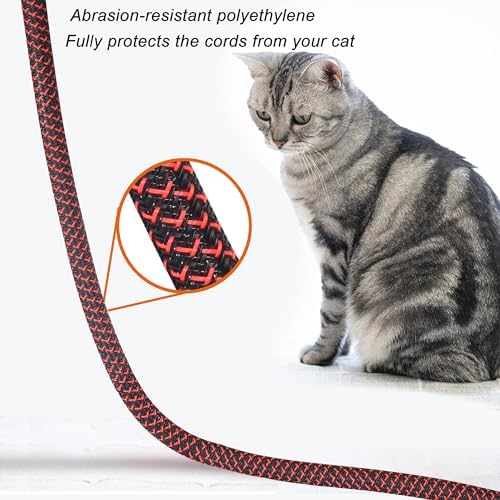 Cable Management Sleeve, Split Design, 25FT - 1/2 Inch, Black/Red - Image 4