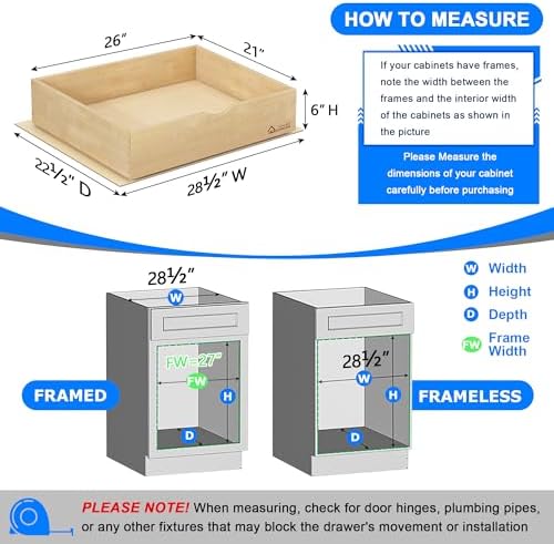 WelFurGeer Soft Close Pull Out Drawers for Kitchen Cabinets, 26" W x 21" D Pull Out Cabinet Organizer, Cabinet Drawers Slide Out, Slide Out Drawers for Kitchen Cabinets, Cabinet Pull Out Shelves - Image 5