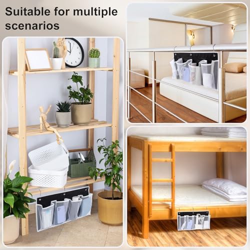 Pndeyo 1pc Bed Hanging Shoe Organizers with 3pcs Hooks, 22.44x11.61in,Black - Image 5