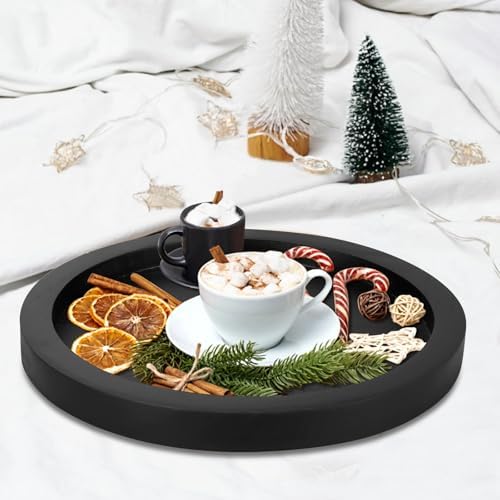 Black Wooden Decorative Trays for Kitchen Counter Living Room Centerpiece - Image 5