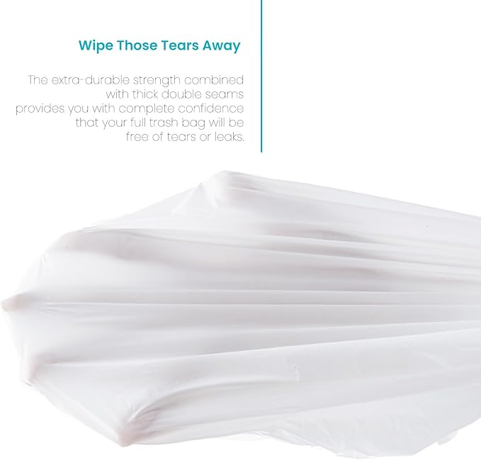 Home Zone Living 2-Pack 8 Gallon Kitchen Trash Bags with Drawstring Handles, Heavy Duty Custom Fit Design for 30 Liter Dual Recycling Liners, Code 30R, 60 Count