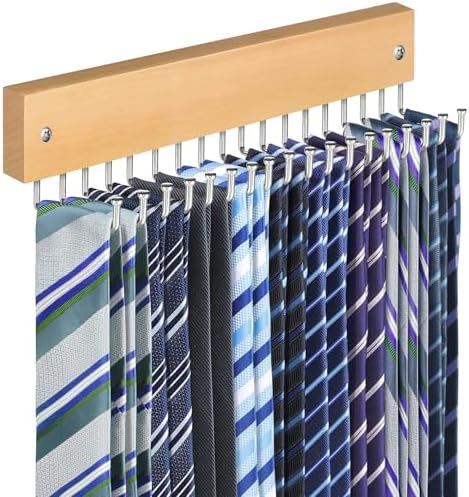Tie Rack Belt Hanger Wall Mounted Tie Organizer Natural 1 Pack by Lomrsiul