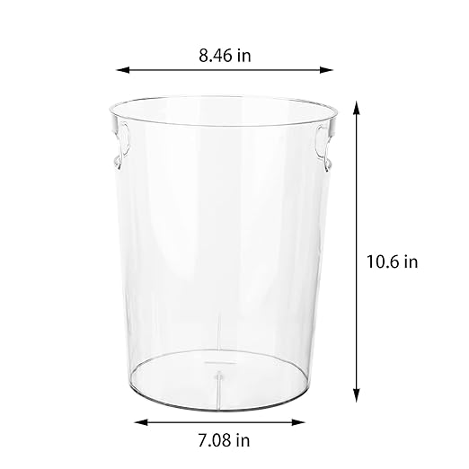 Anyoifax Small Trash Can Plastic Wastebasket 1.5 Gallon Round Garbage Container Bin with Handles for Bathroom, Bedroom, Kitchen, College Dorm, Office, Craft Room - Clear, 2 Pack