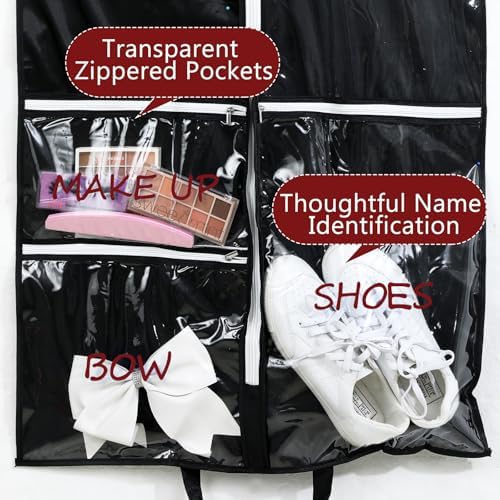 Blushtier 40" Cheer Uniform Garment Bag Cheerleading, Black,Red - Image 3