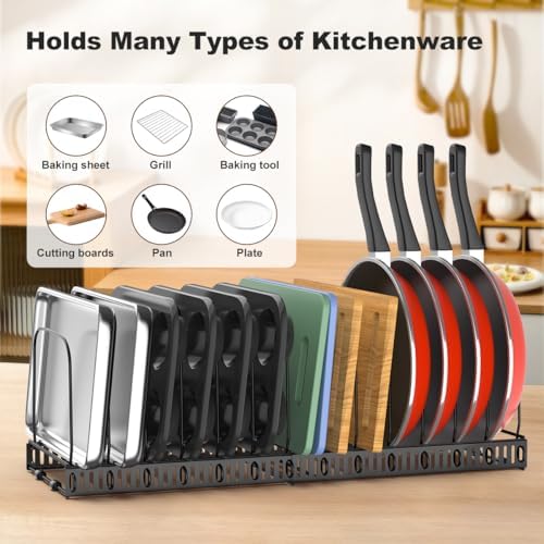 Housolution Cutting Board and Baking Tray Cookie Sheet Organizer, Black - Image 2