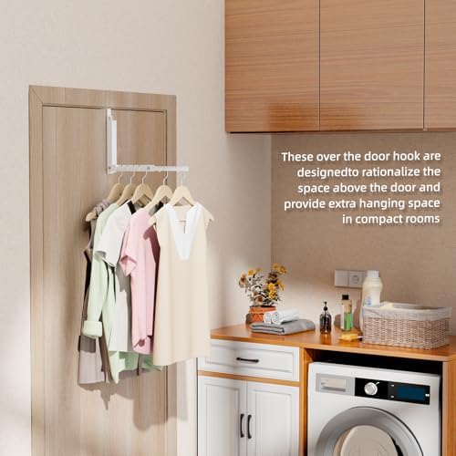 BAKON Over The Door Hooks, Small Space Double Folding Portable Over The Door Drying Rack for Laundry, Bathroom, Bedroom, Travel Storage and Drying (2Pack, White) - Image 5