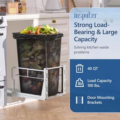 Insputer Pull Out Trash Can Cabinet with Soft-Close Slides - Image 4
