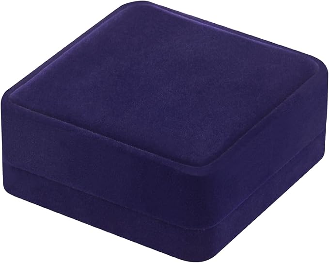 LETURE 4 Pieces Classic Velvet Bracelet Bangle Pendant Necklace Gift Box, Travel Jewelry Box Display Storage Case for Gift, Wedding, Engagement, Proposal, Birthday (4PCS Bracelet-BLUE)
