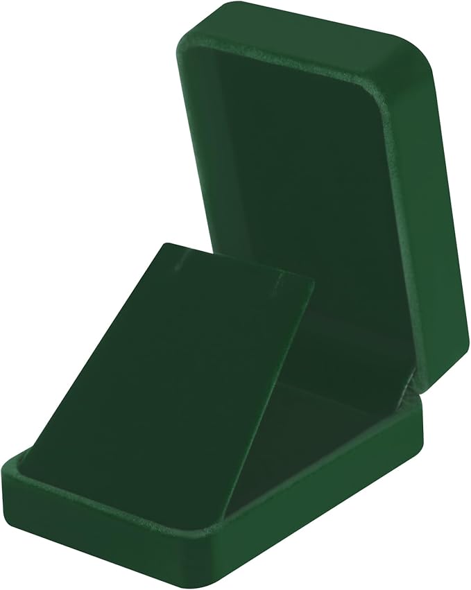 LETURE 2 Pieces Velvet Jewelry Gift Boxes for Necklace Pendant Earring Bracelet, Small Jewelry Storage Display Case for Christmas Wedding Engagement Birthday Anniversary (Green)