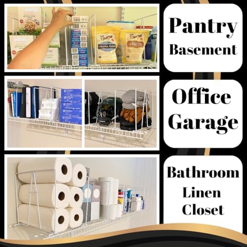 Evelots 10-Pack Wire Shelf Dividers, Clip-On Closet Organizers, Tall Steel - Image 6