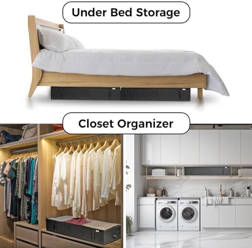 StorageExpert Under Bed Storage Containers, Closet Organizer, Black, 4 Pack - Image 3