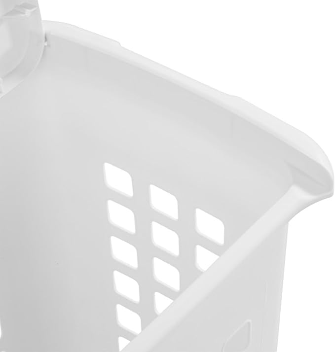 Sterilite Rectangular LiftTop Laundry Hamper with Lid, Handles to Easily Carry Clothes Between the Laundry Room and Bedroom, Plastic, White, 16-Pack
