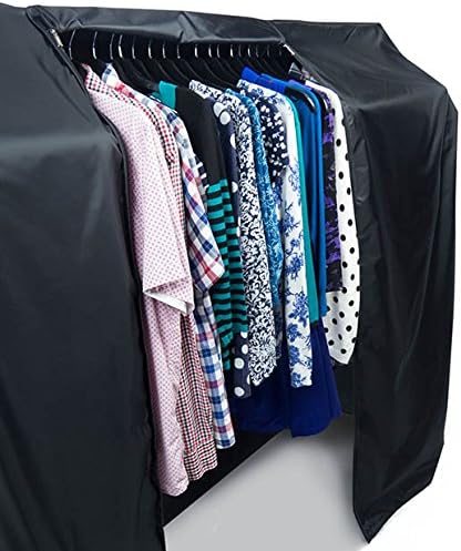 HANGERWORLD 6ft Large Black Clothes Rack Cover with 2 Zippers - Waterproof Nylon, Breathable, Dust Protector for Storage (Garment Rack Cover ONLY) - Image 7
