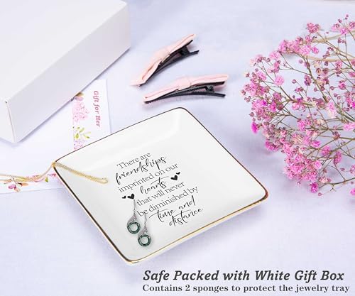 NZY Friendship Gifts for Woman,Best Friends,Bff,Soul Sisters Thank You Gift for Bestie,Friend Keepsake-Jewelry Tray Trinket Holder Ring Dish,There Are Friendships Imprinted On Our Hearts - Image 2