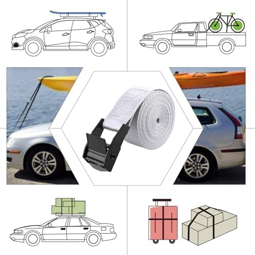 TRIWONDER Tie Down Straps Lashing Straps with Cam Buckle Nylon Webbing Heavy Duty Adjustable for Battery Kayak Motorcycle Cargo Packing - Image 6