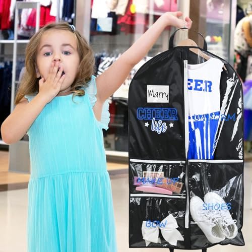Blushtier 40" Cheer Uniform Garment Bag Cheerleading, Black,Blue - Image 5