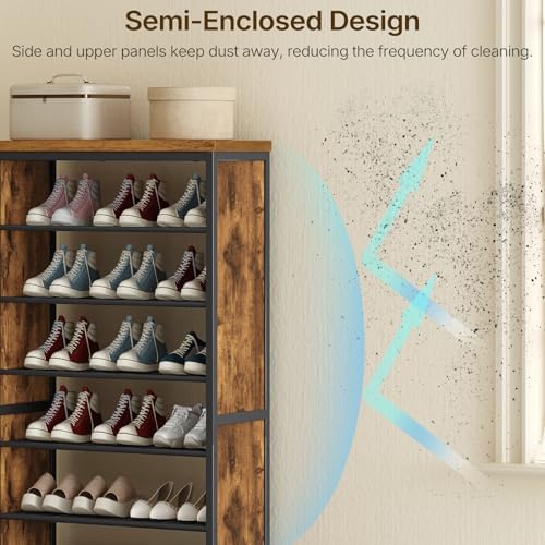 YATINEY 8-Tier Tall Shoe Rack, Large Shoe Storage Organizer for Closet - Image 4