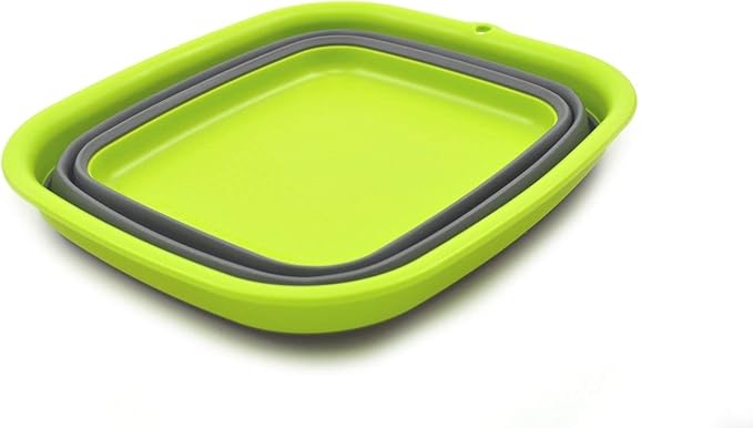 SAMMART 7.7L (2 Gallon) Collapsible Tub - Foldable Dishpan, Kitchen Sink for Camping - Portable Washing Basin - Space Saving Indoor Outdoor Plastic Washtub (Dark Grey, S)