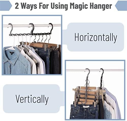 Mr. Pen- Space Saving Hangers for Clothes, 12 pcs, 4, Plastic Multi Clothes Hangers Space Saving, 5 Slots, 360° Rotating Hooks - Image 4