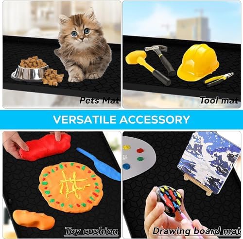 Under Sink Mat for Kitchen, Silicone Waterproof Liner, Flexible Organizer Tray with Drain Hole, 3.4 Gallons Capacity, Easy to Clean - Image 5