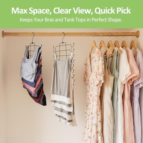 4 Pack Tank Top Hanger, Rotating Bra Organizer Space Saving - Image 3